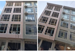 房屋糾偏-百色靖西市萊園小區(qū)六層半，28米髙